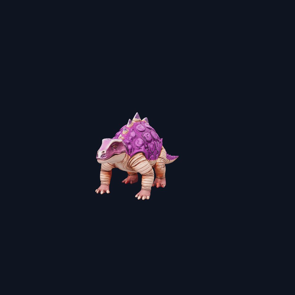 Purple Armored Dinosaur model pack